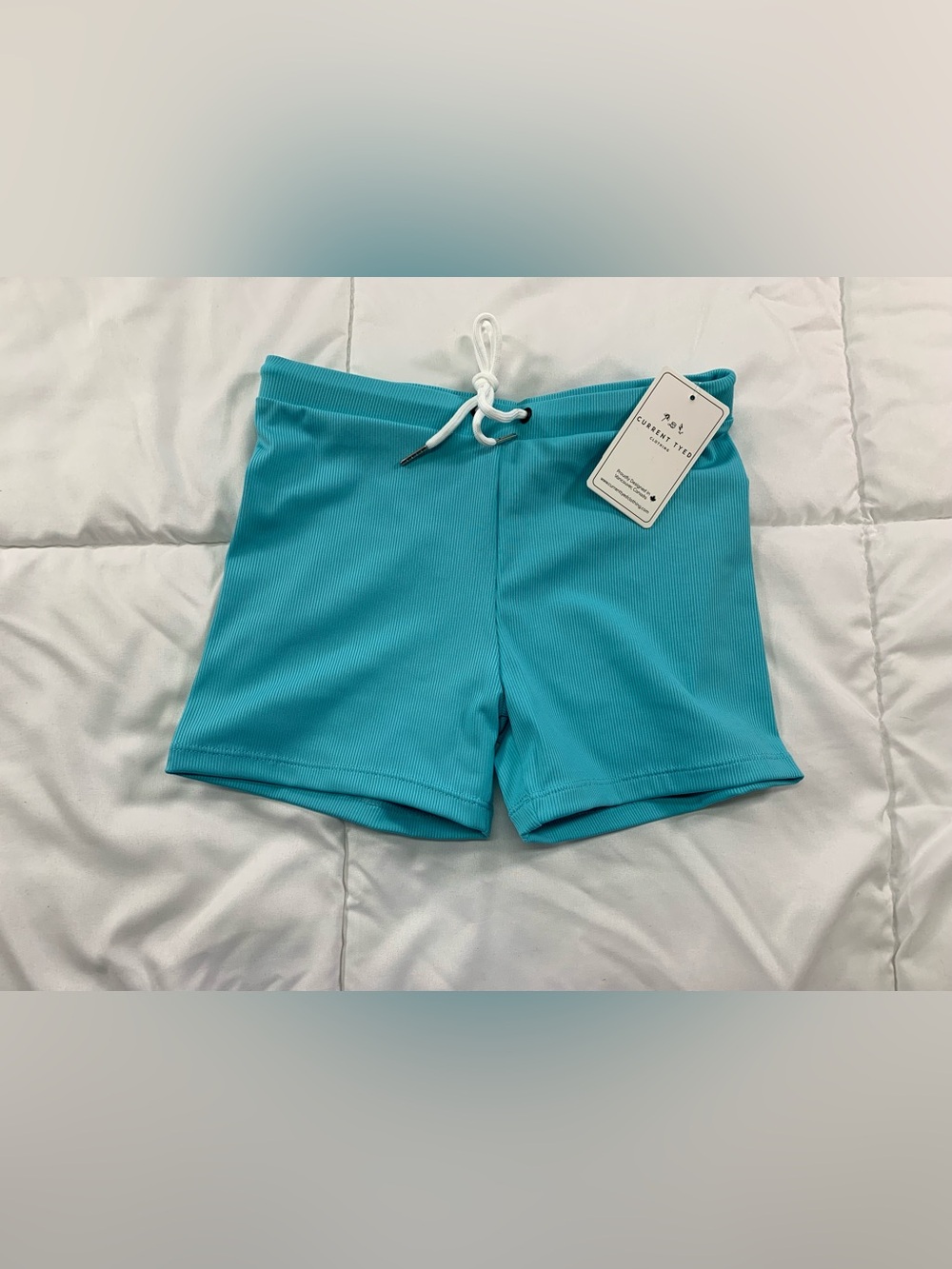 New current tyed The "Brights" Blue Curaco Ribbed Trunks size 8/9